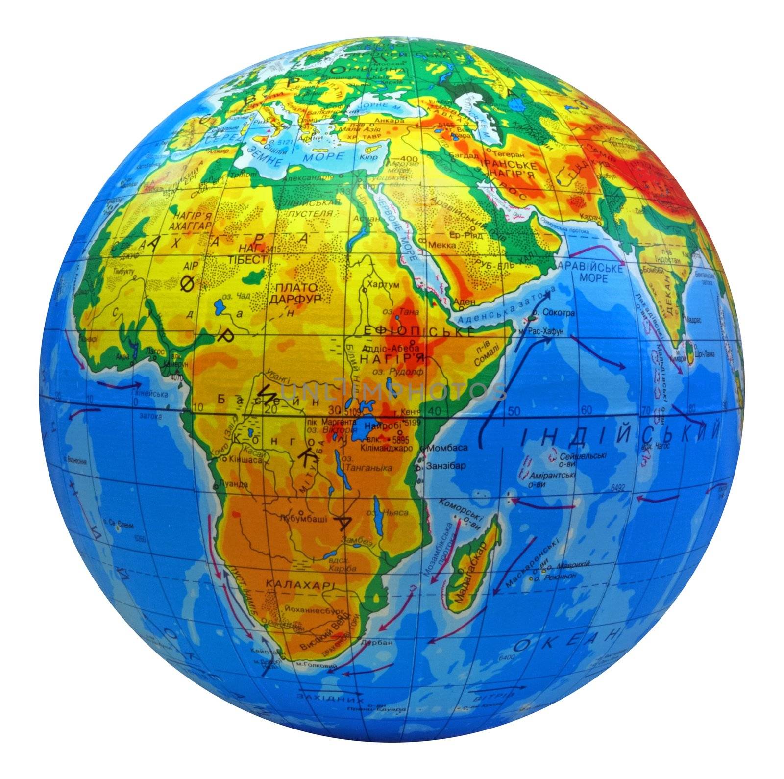 globe, in a center Africa by Sergieiev