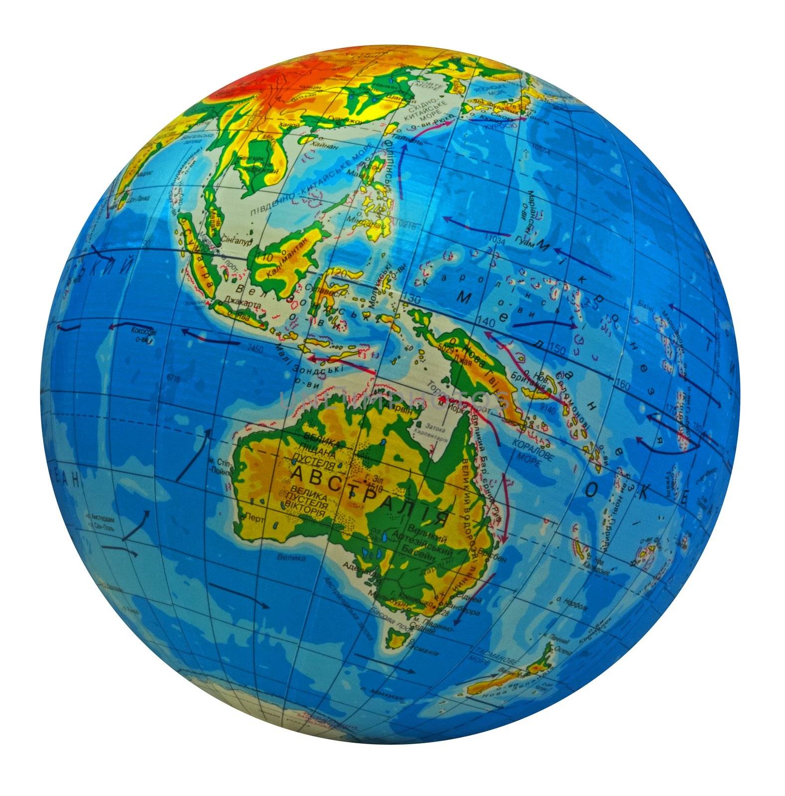 globe, in a center Australia by Sergieiev