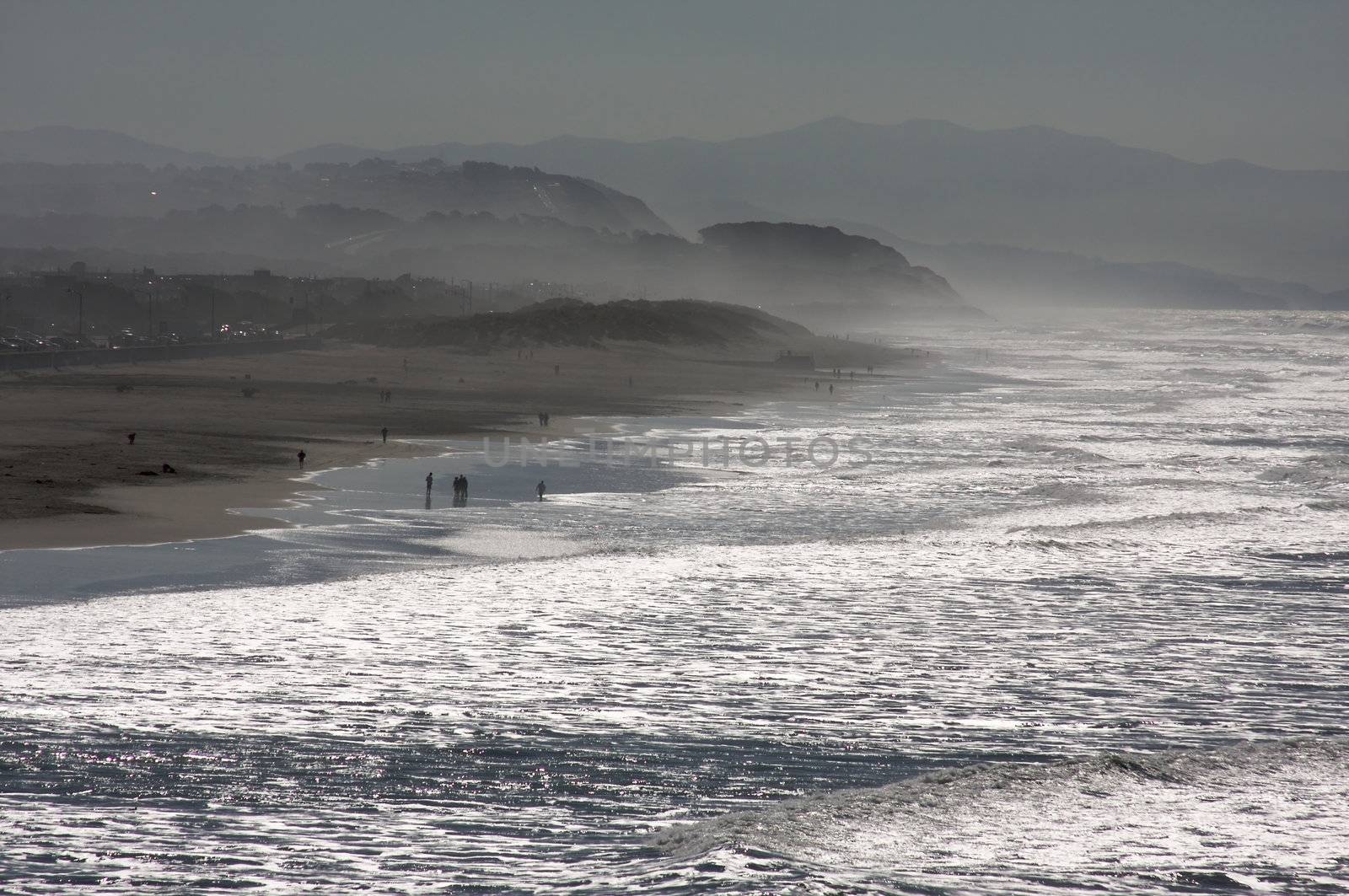 Dramatic California Shoreline in the Early Morning Mist.