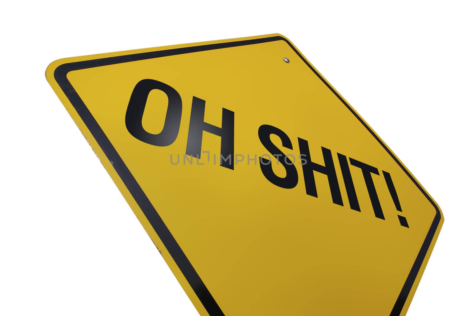 Oh Shit! Road Sign Isolated on White with Clipping Path