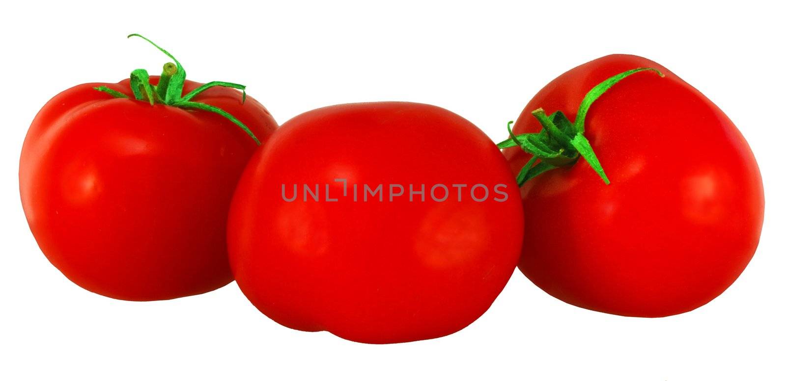 three tomatos on a white background by Sergieiev