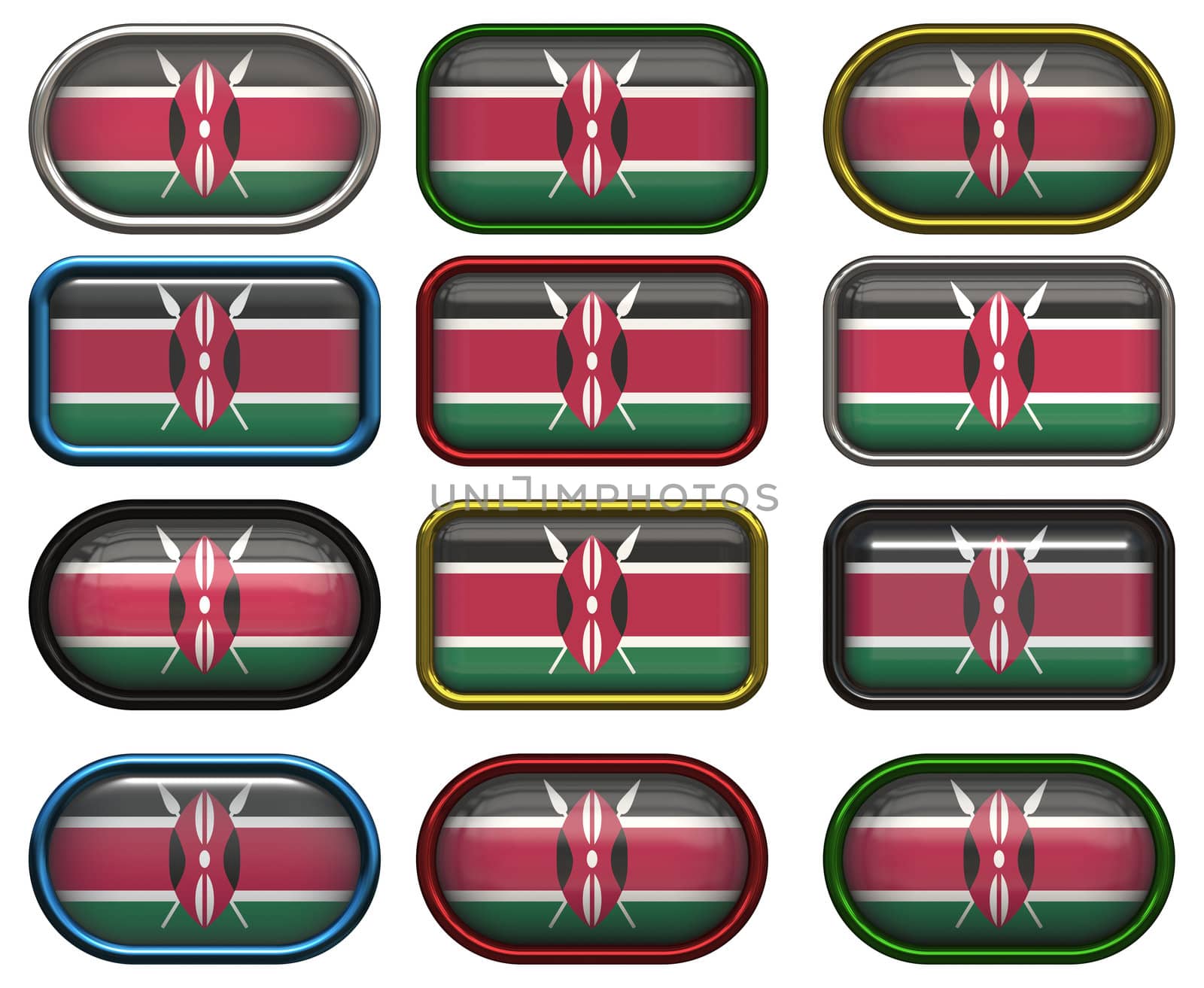 twelve Great buttons of the Flag of Kenya