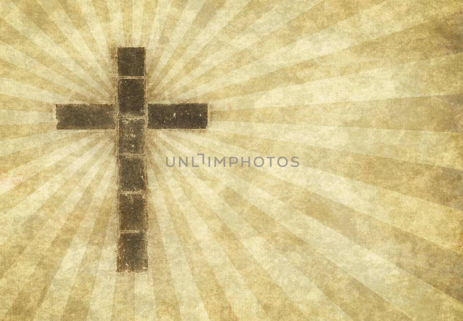 great image of a christian cross on parchment paper