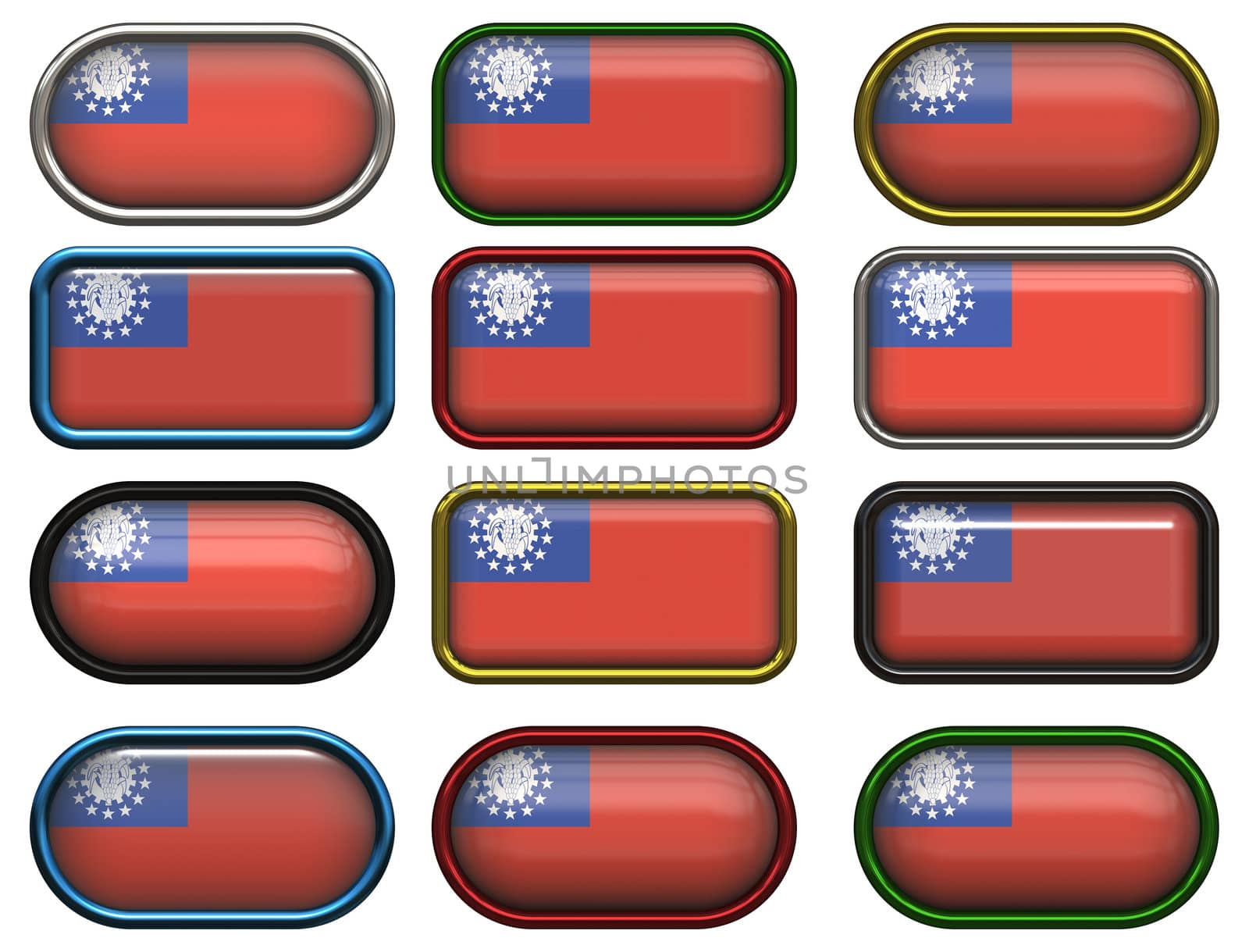 twelve buttons of the Flag of Myanmar