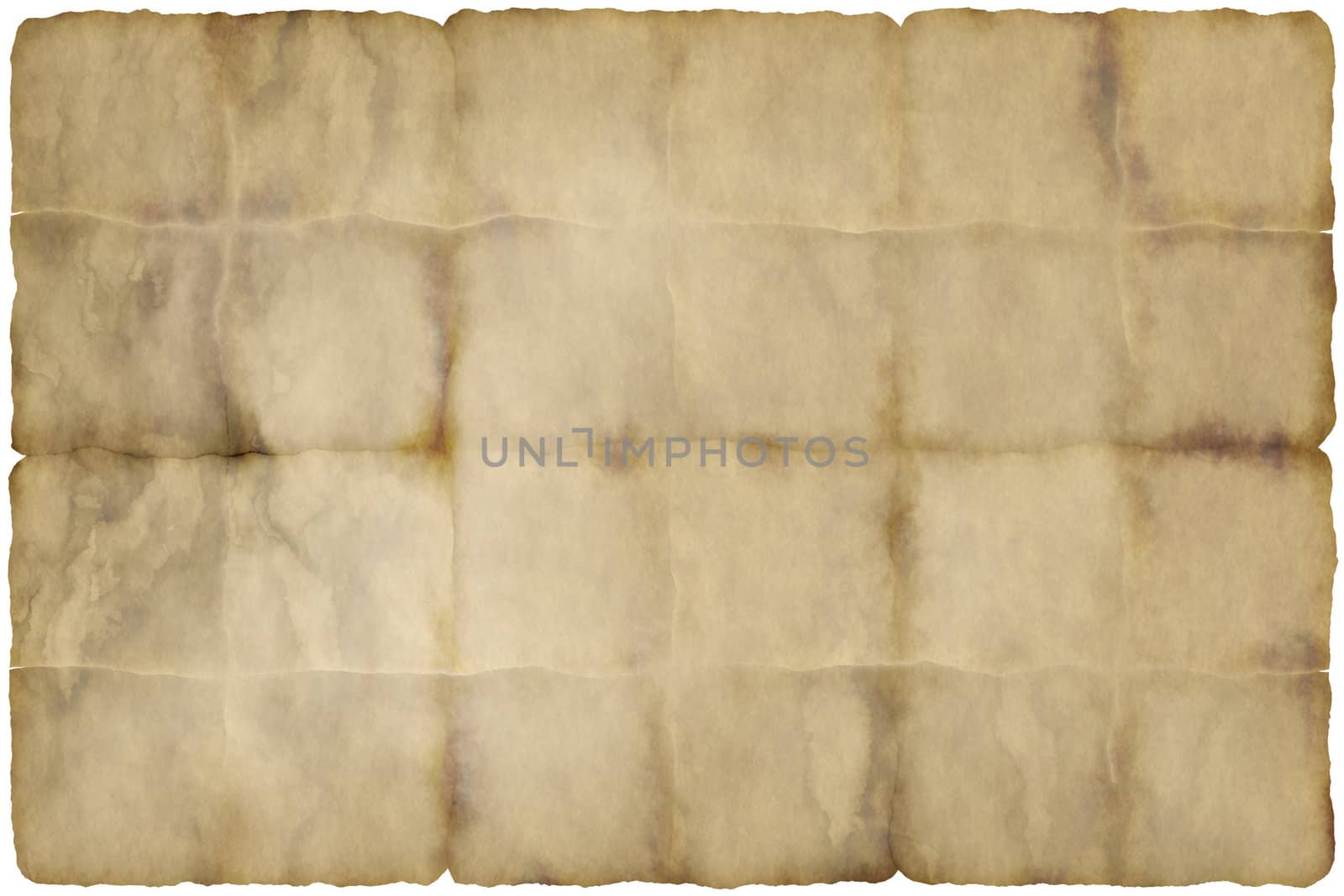 background image of old damaged and folded paper or parchment