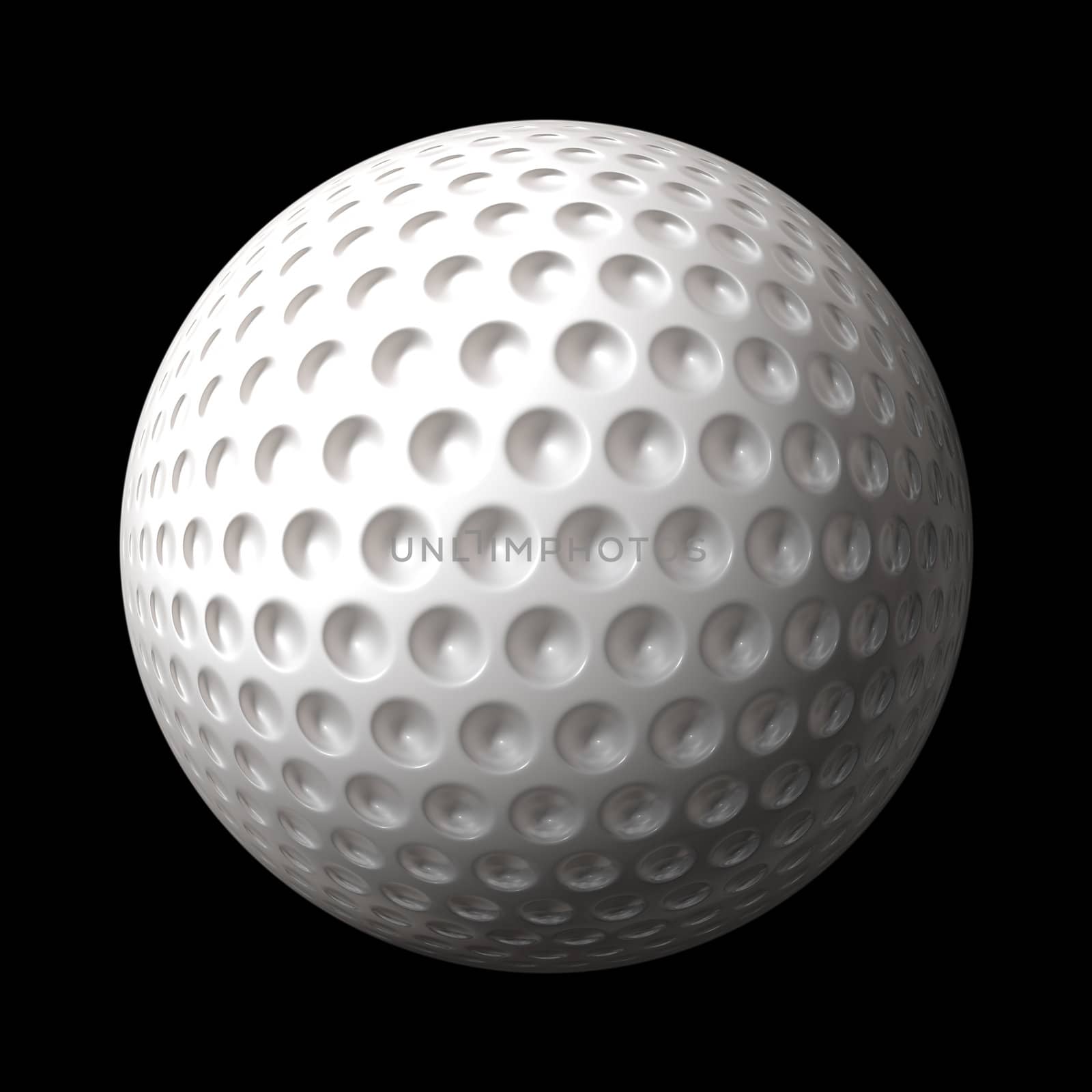 a great 3d rendered golf ball isolated on white background