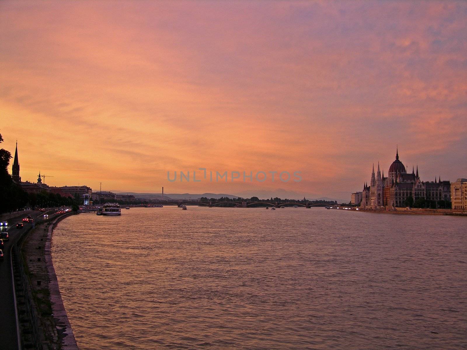 Sunset over the Danube (Budapest)