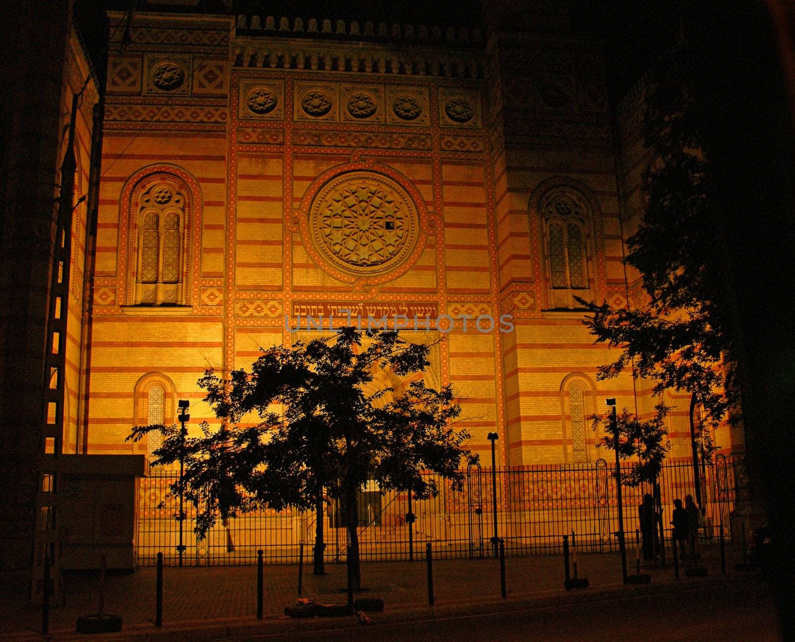 A nightly picture of main synagogue in Budapest