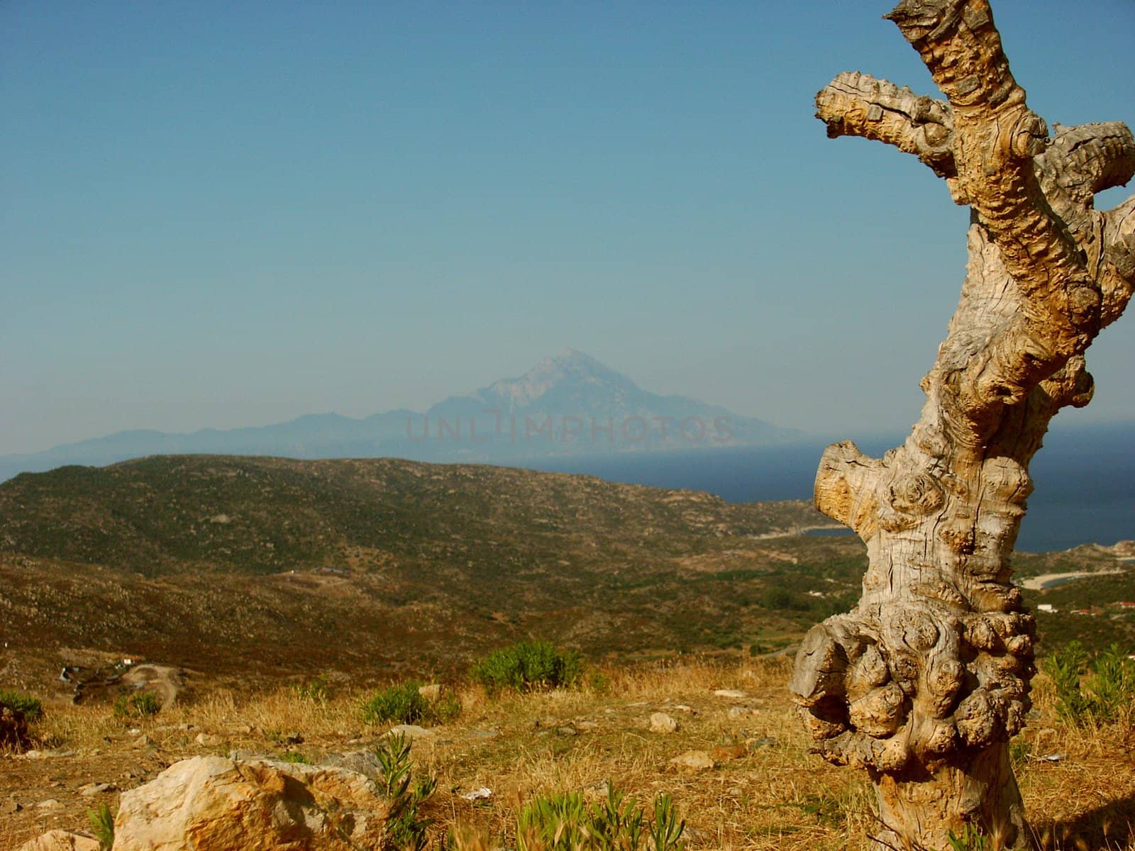Greece, view at the big mountain Athos