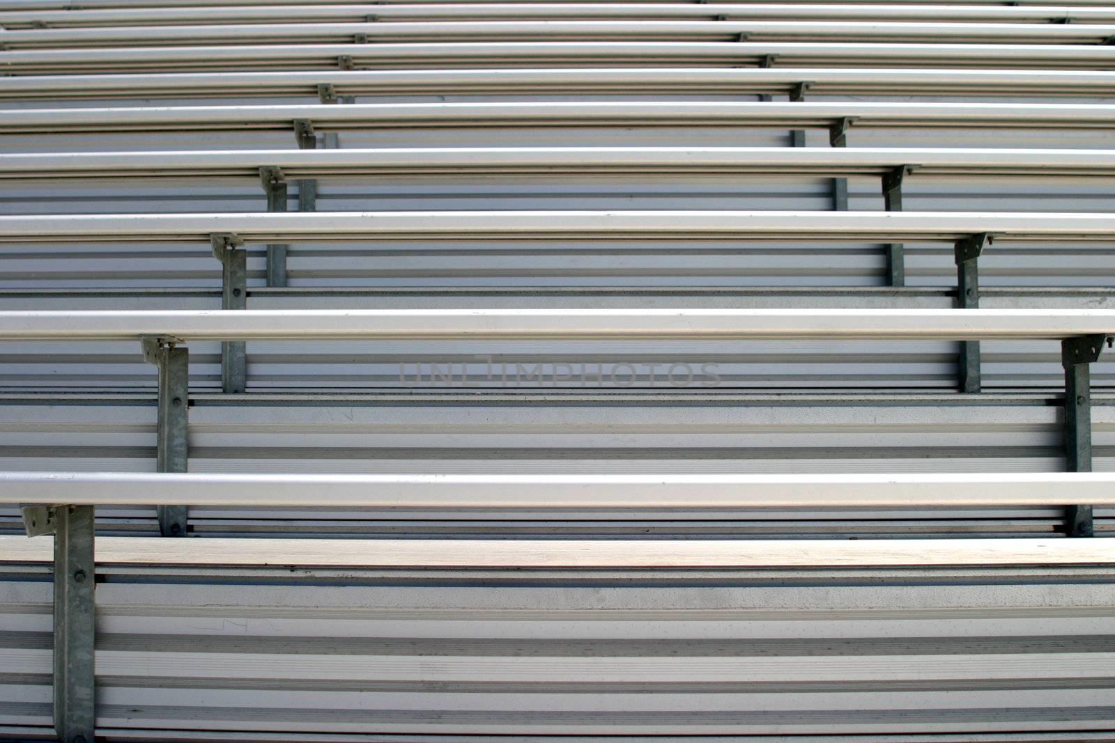 Bleachers in a statium or school for the fans.