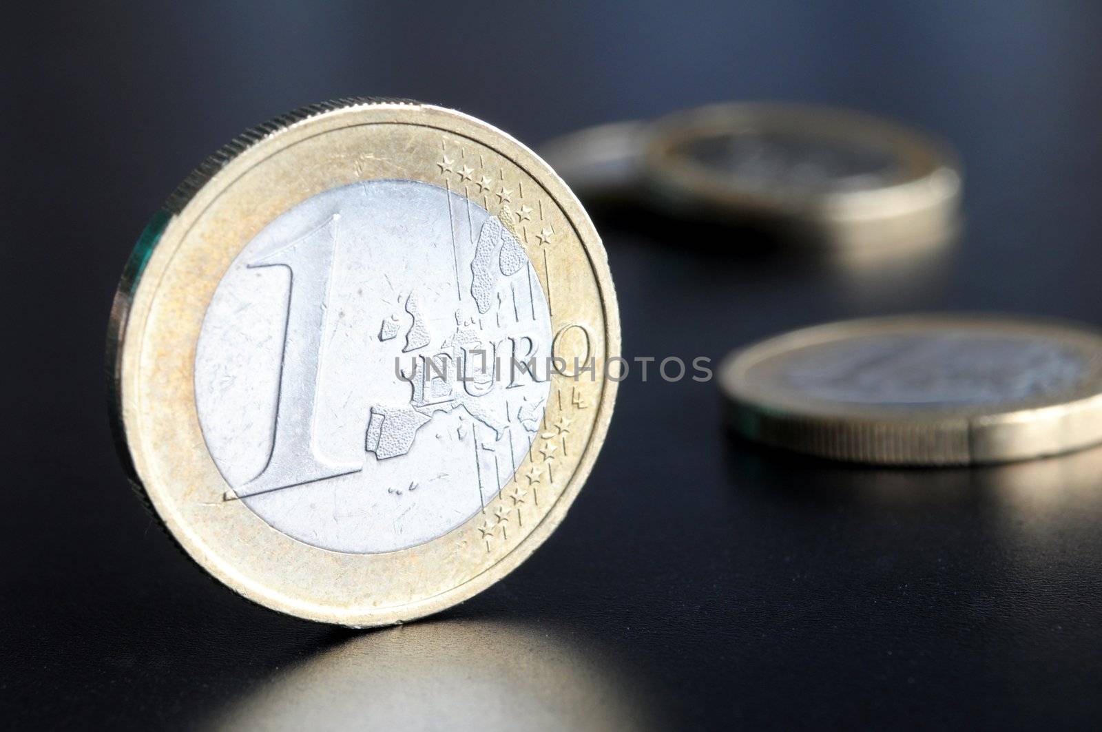 euro coin or money showing financial investment or savings