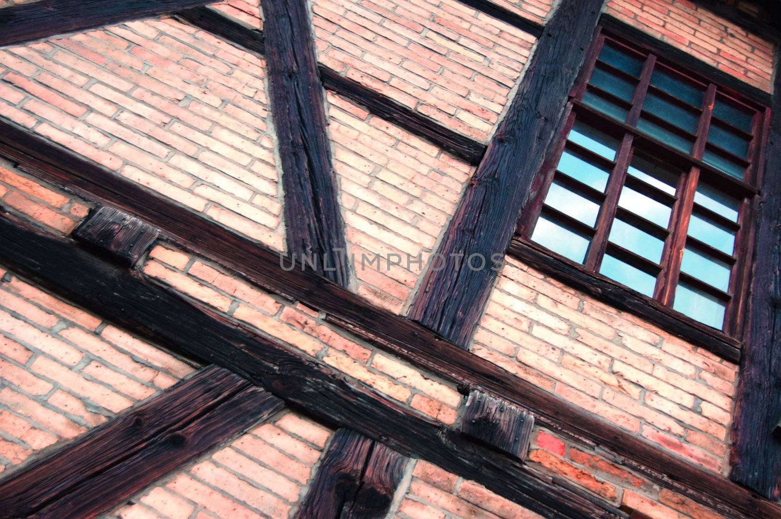 brick wall of a house as a background