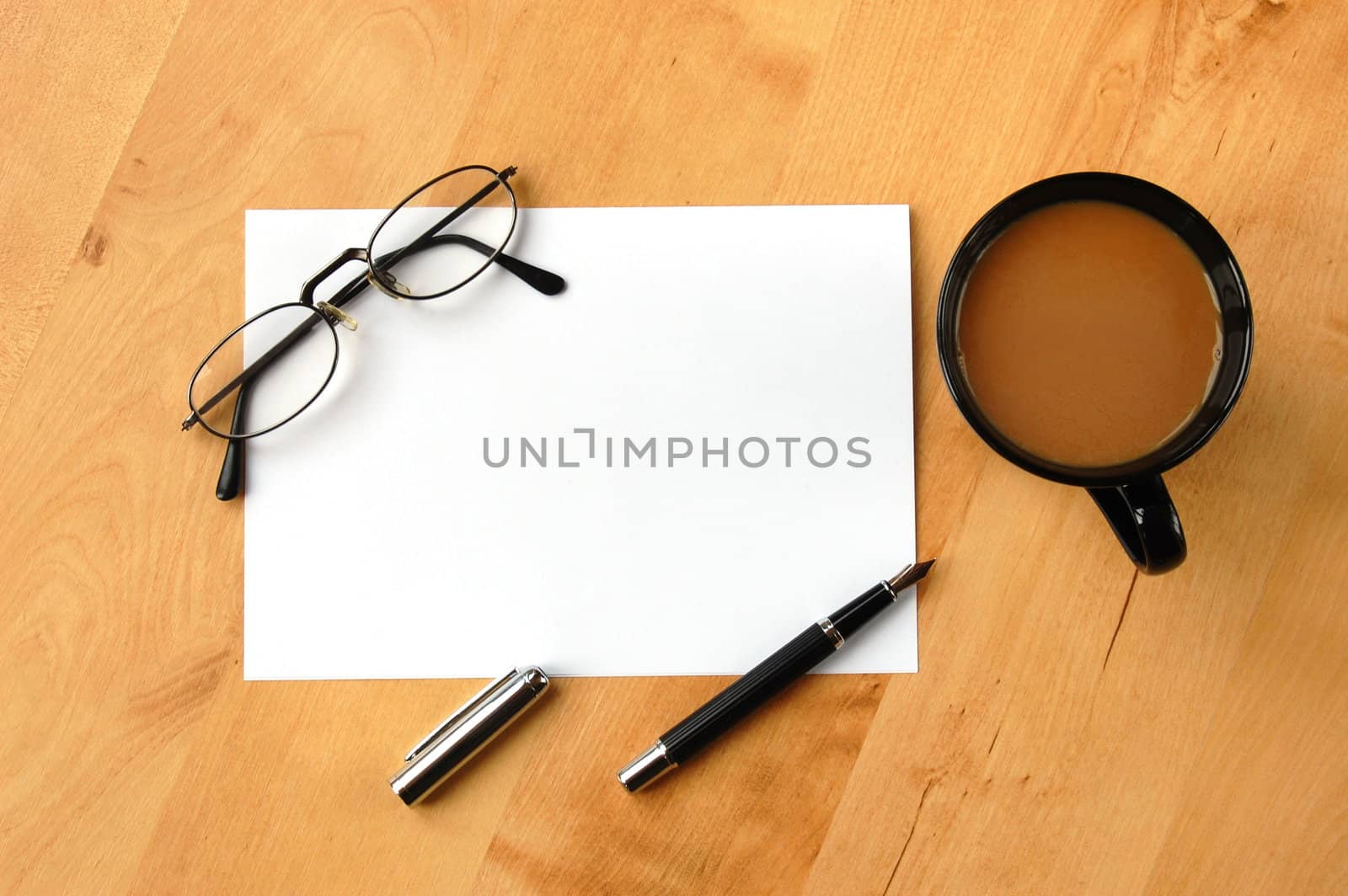 business still life with empty sheet paper for copyspace