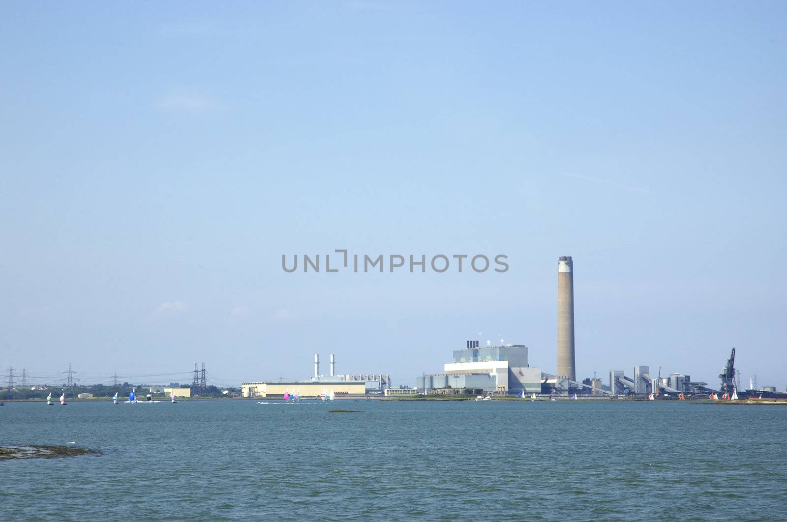 A power station across the river medway in England