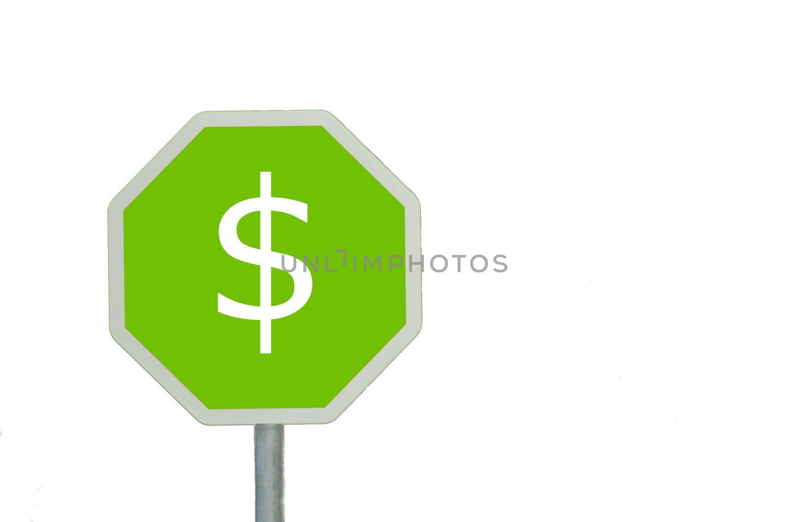 sign isolated on white background with space for text