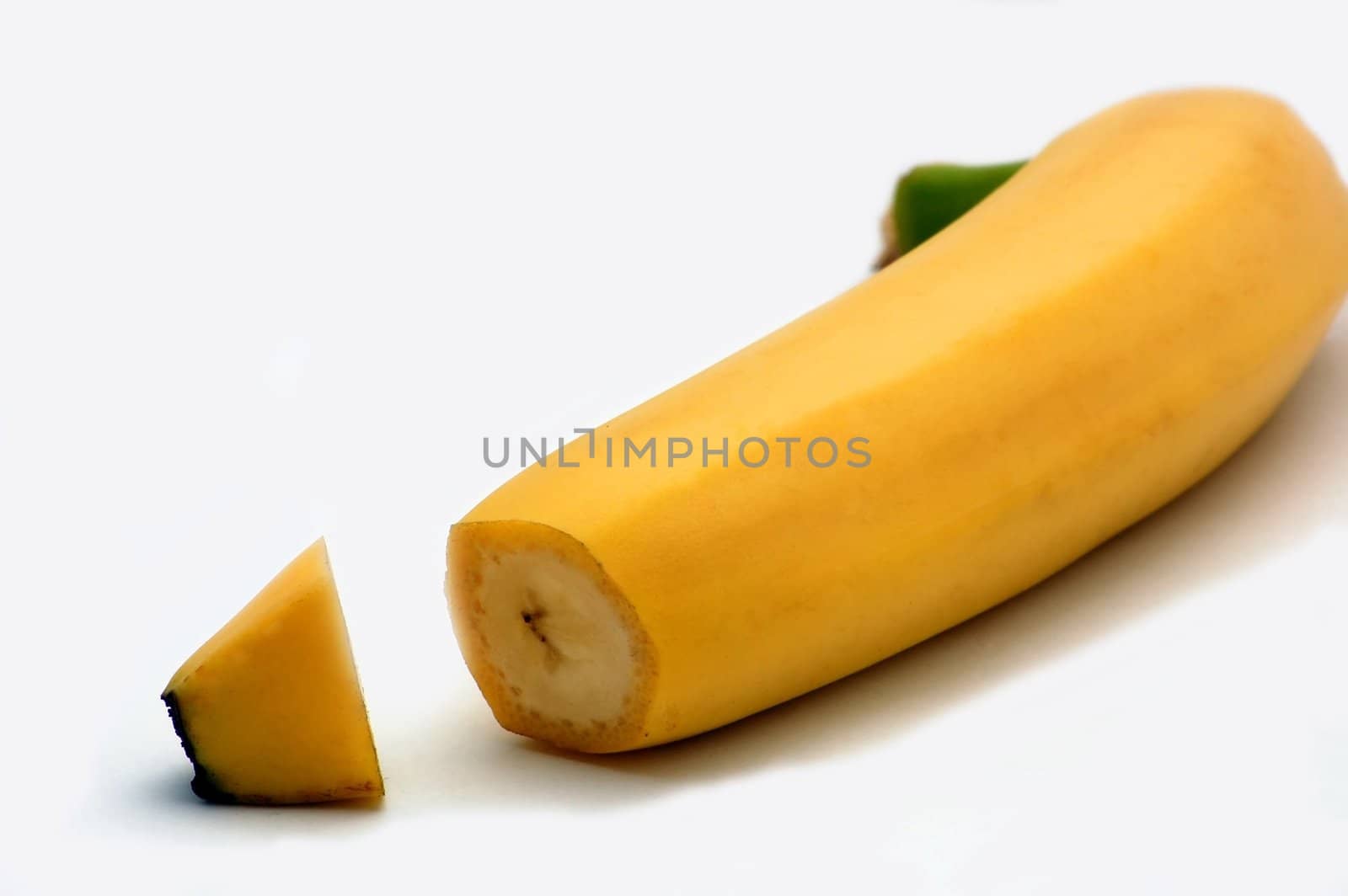 yellow banana isolated on the white background