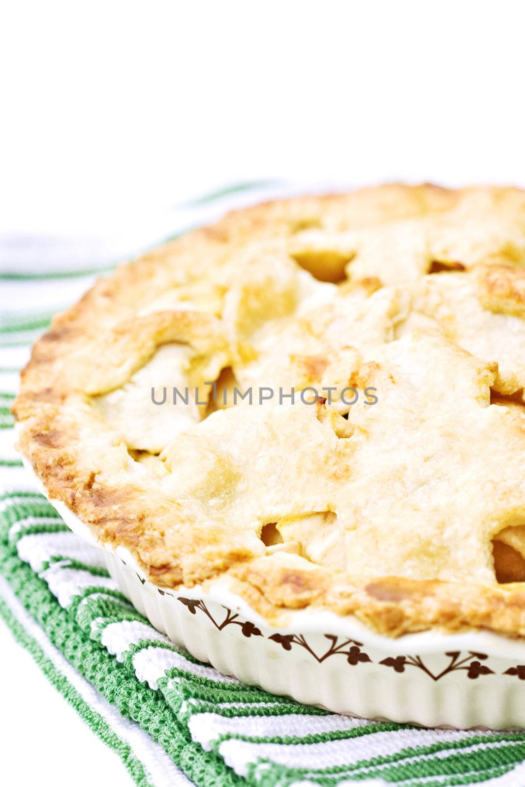Fresh apple pie with a golden buttery crust