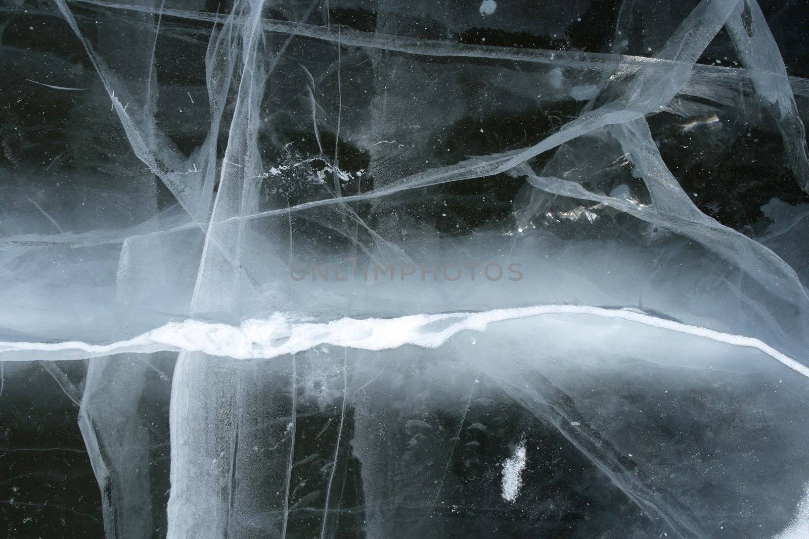 Cracked ice - snowy "lightning" by anikasalsera