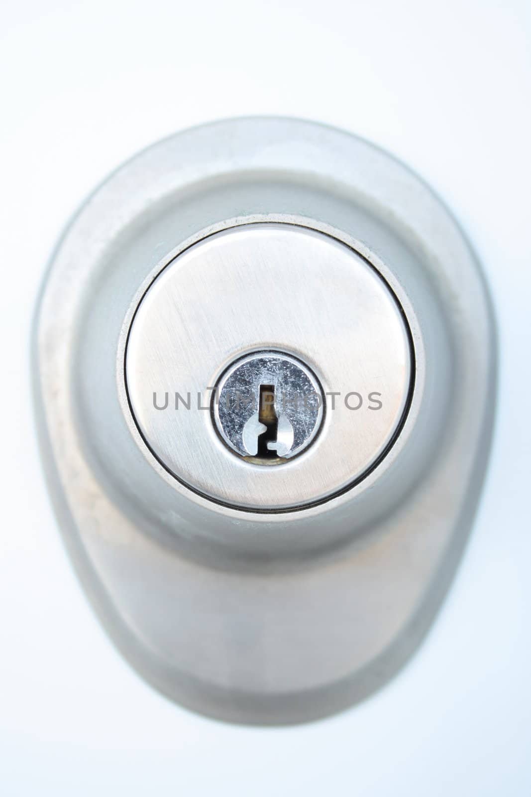 Metallic door lock with keyhole by anikasalsera