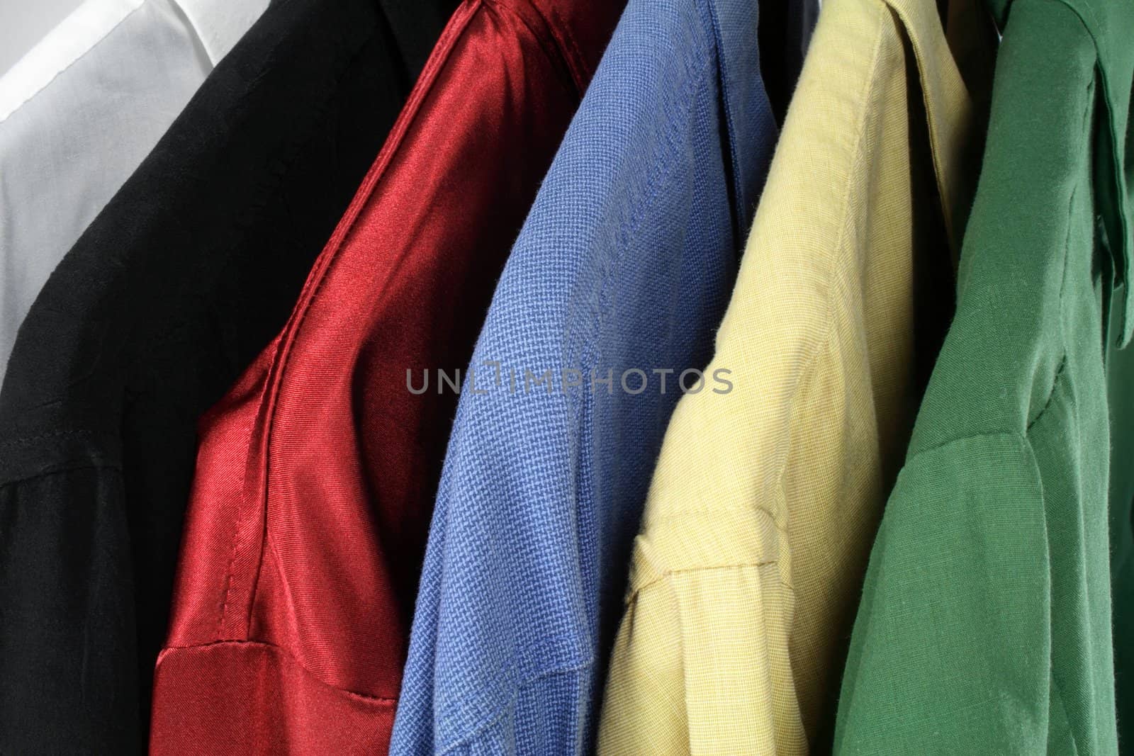 Closeup of colorful clothes by anikasalsera