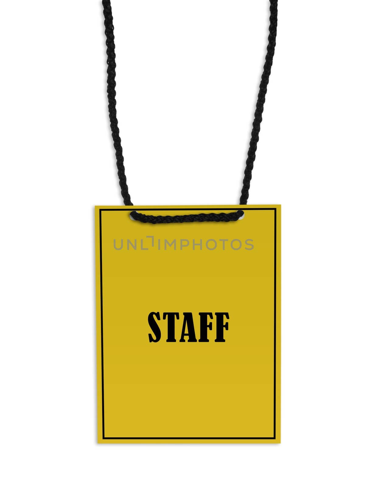 Staff backstage pass on white background.