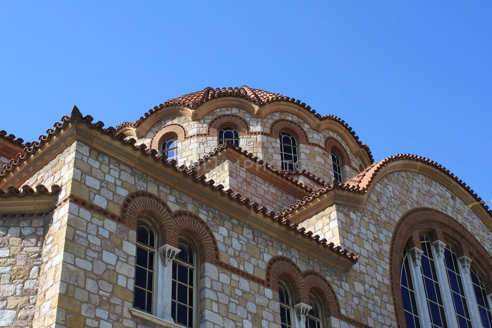 Dome of Greek Orthodox church in Athens, Greece.