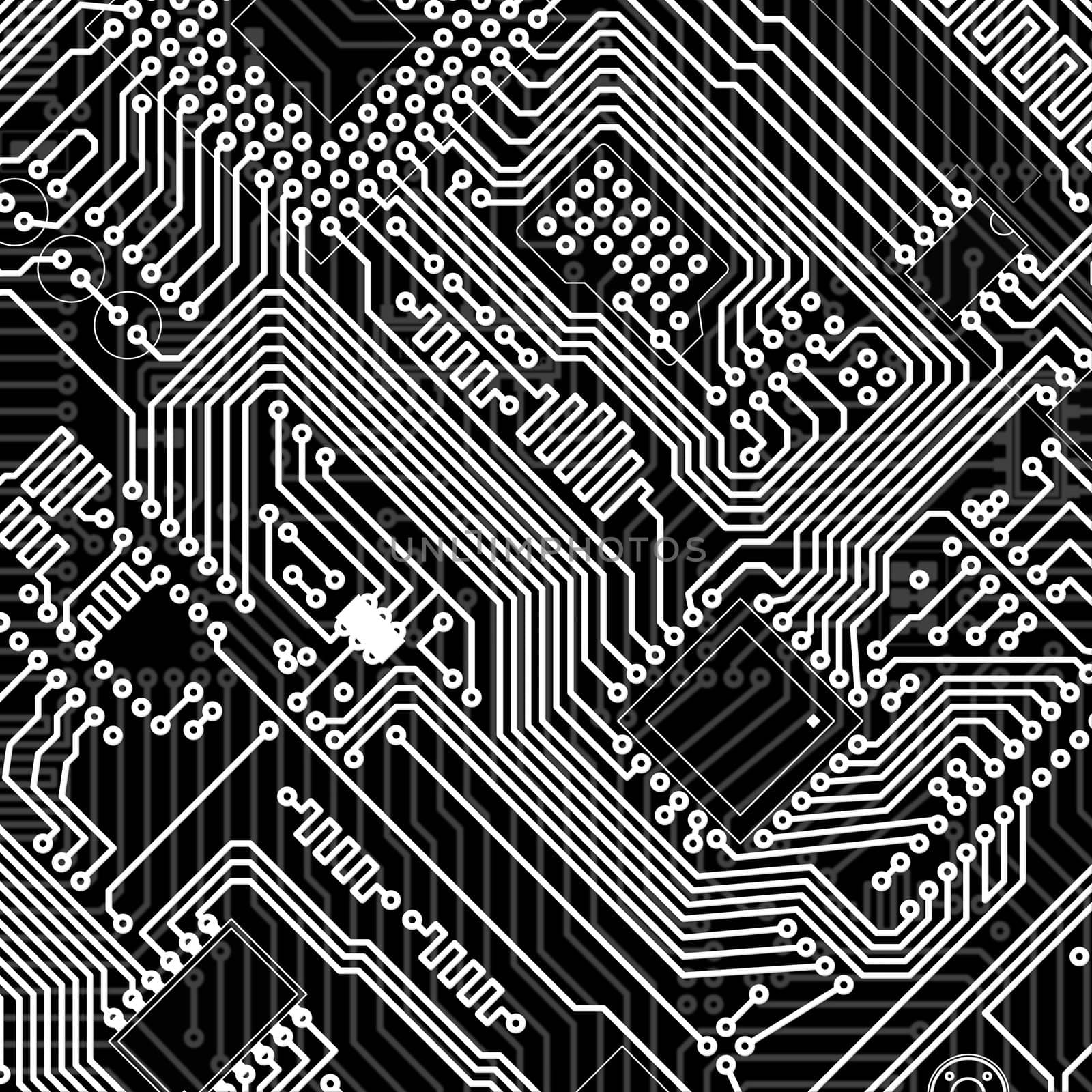 Circuit board industrial electronic monochrome background by pzaxe