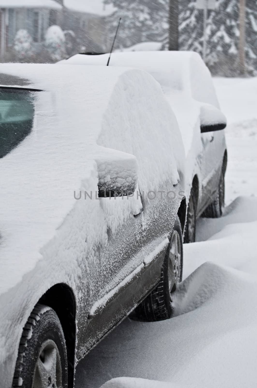 Cars under winter storm. by FER737NG