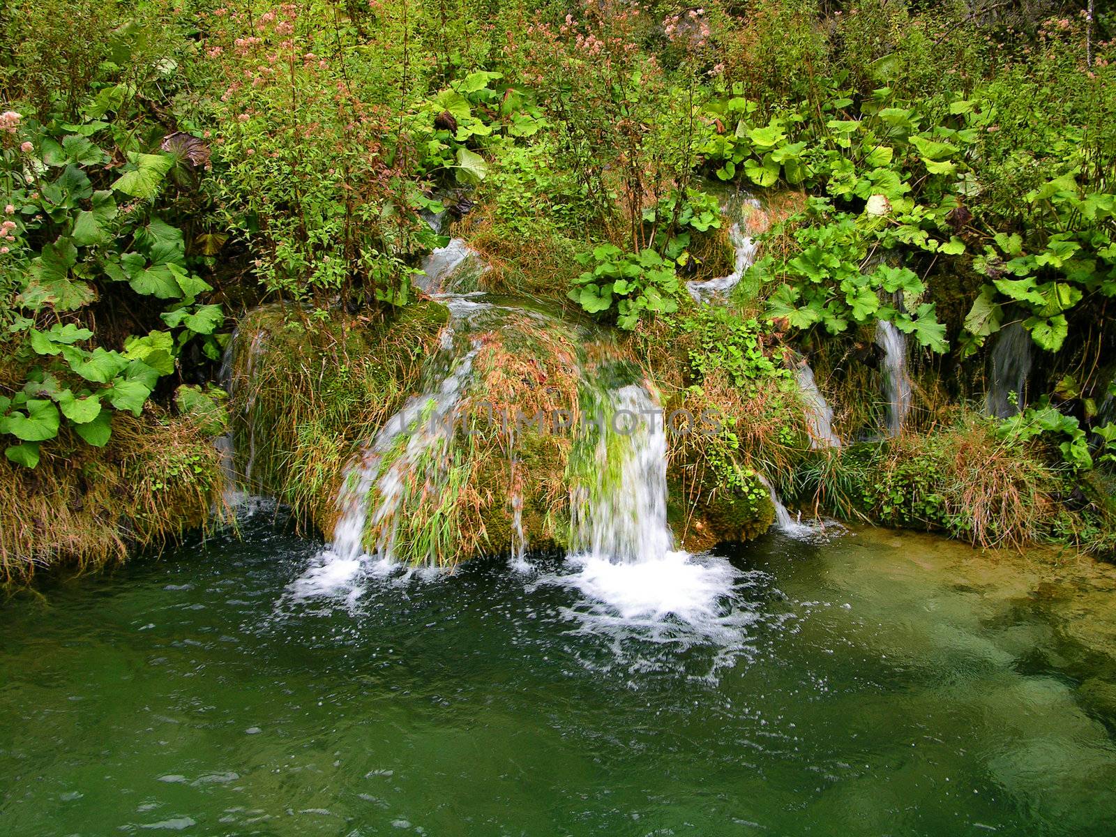 view of waterfalls in "Plitvice lakes" park          