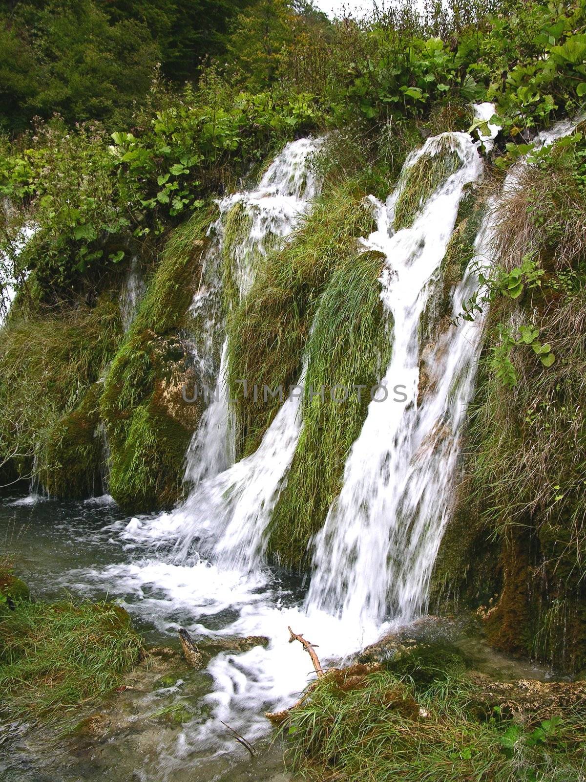 view of waterfalls in "Plitvice lakes" park