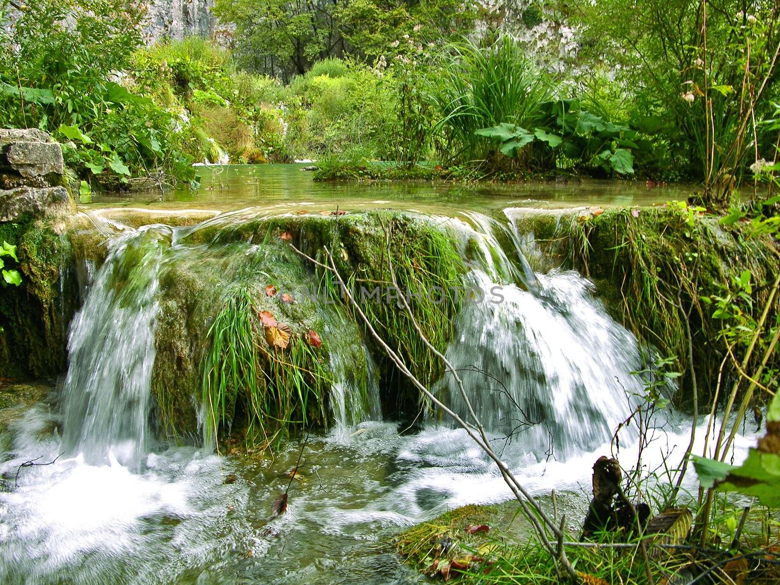 view of waterfalls in "Plitvice lakes" park