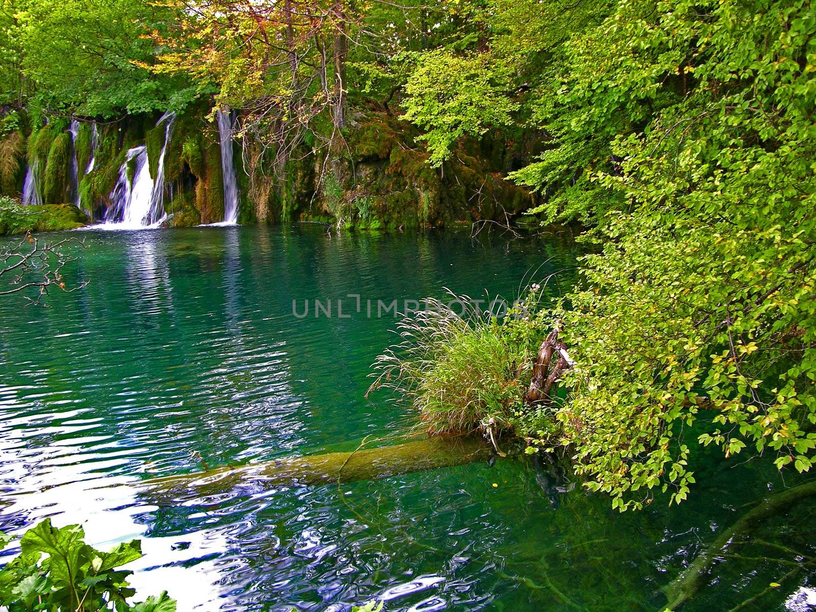 view of waterfalls in "Plitvice lakes" park