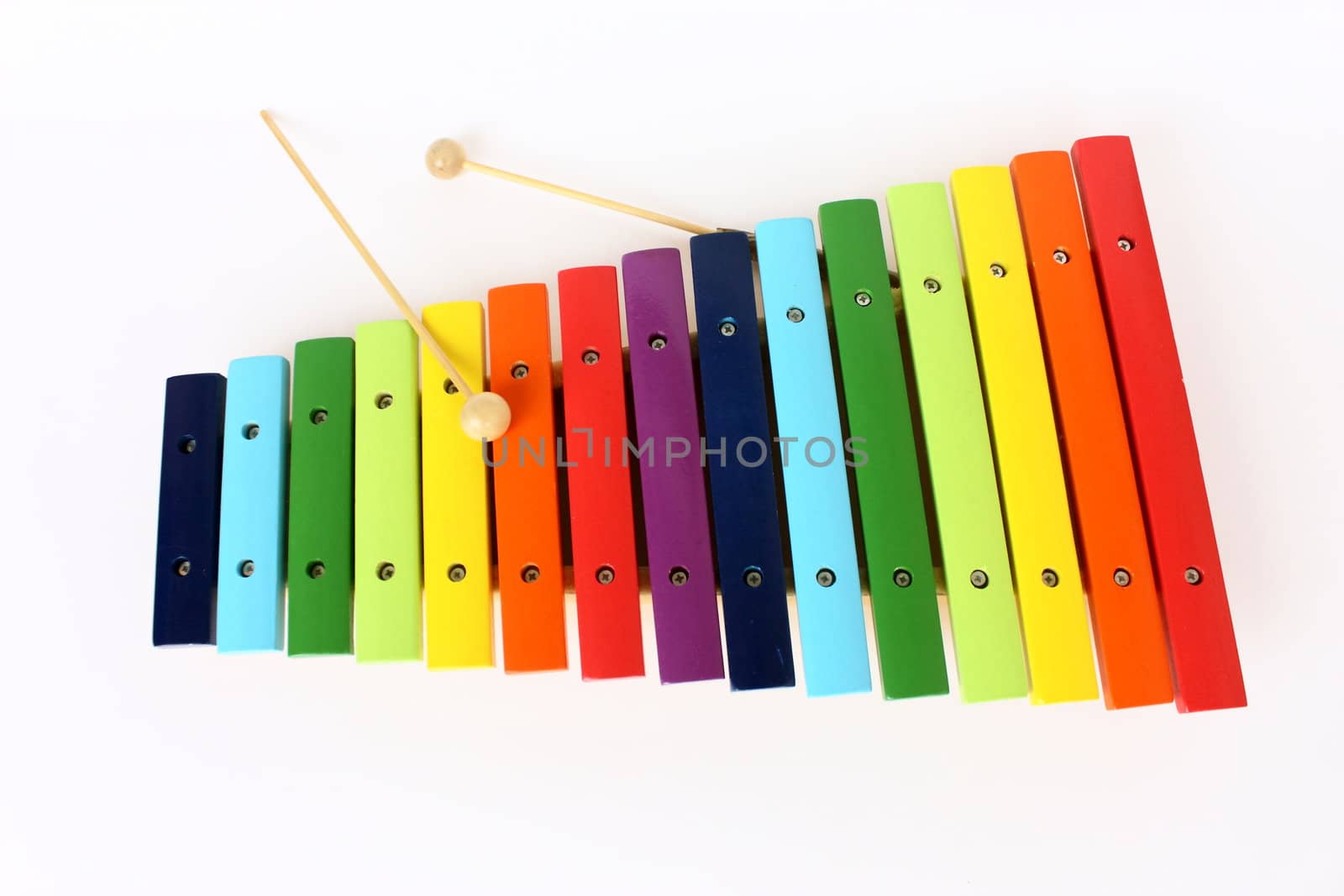 Toy colorful xylophone, isolated
