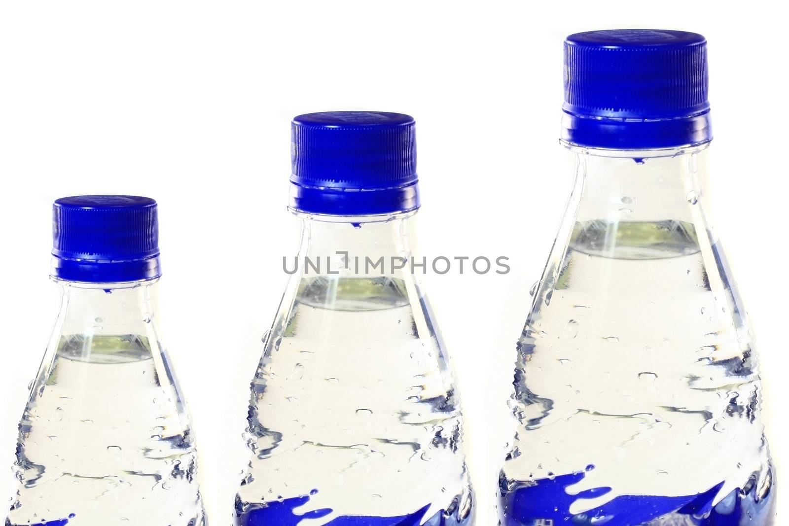 Bottle of mineral water in white background
