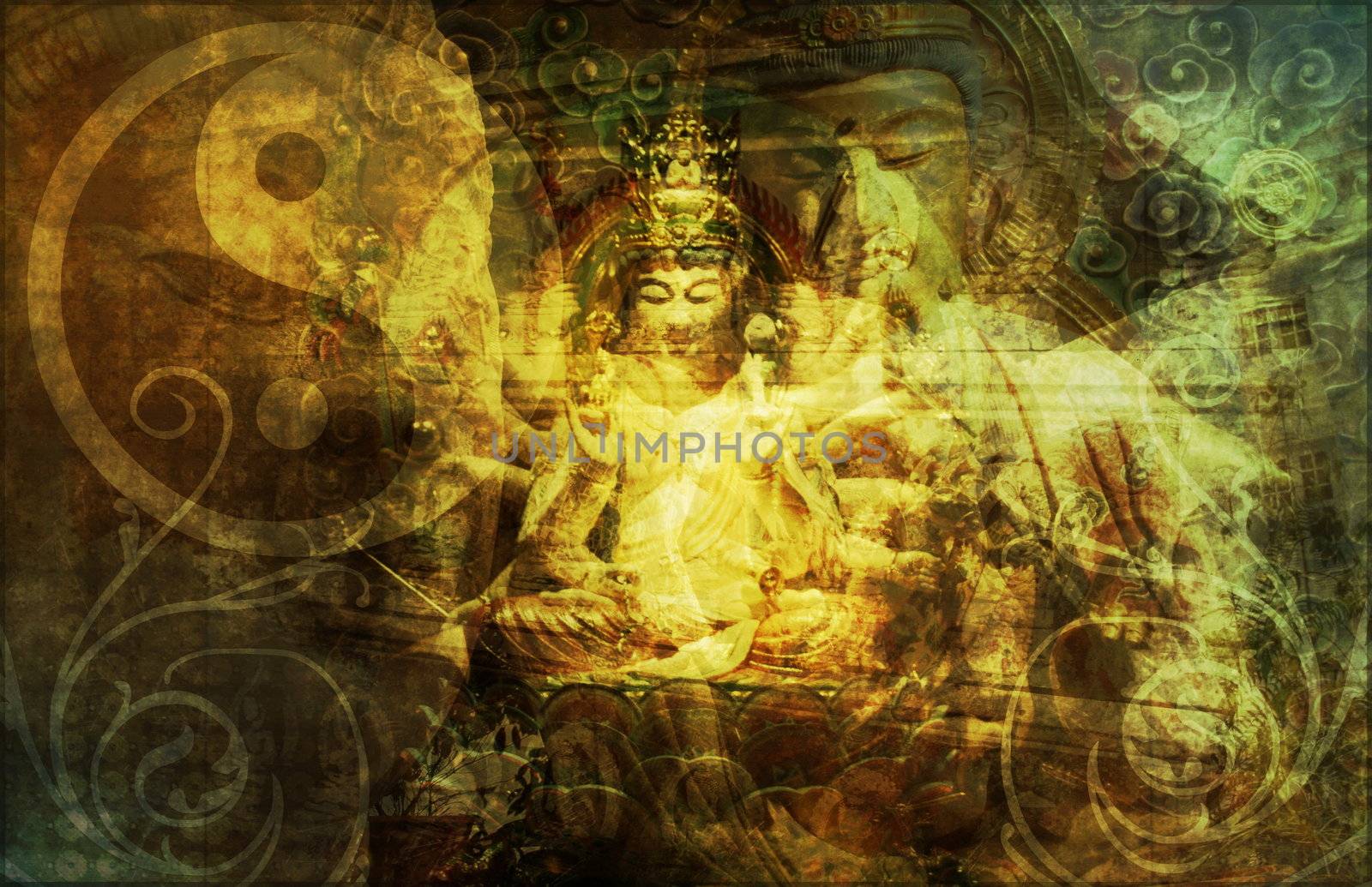Buddha Chinese Abstract Background as a Wallpaper