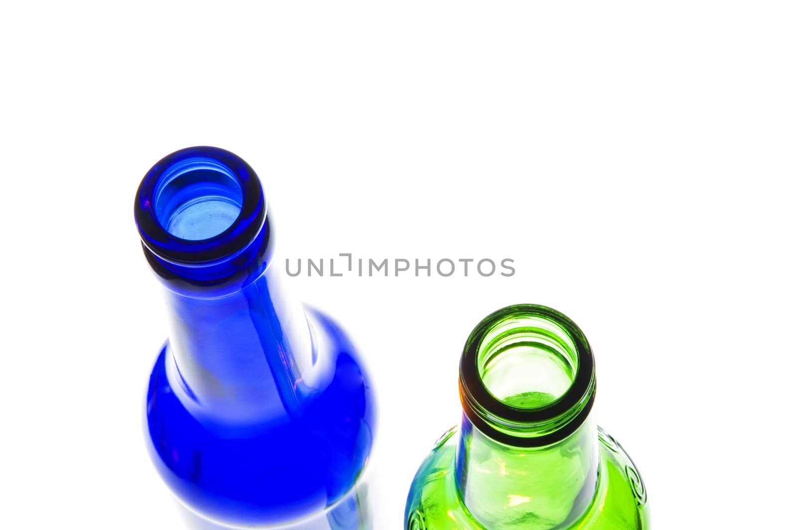 Blue and green bottles  by Michalowski