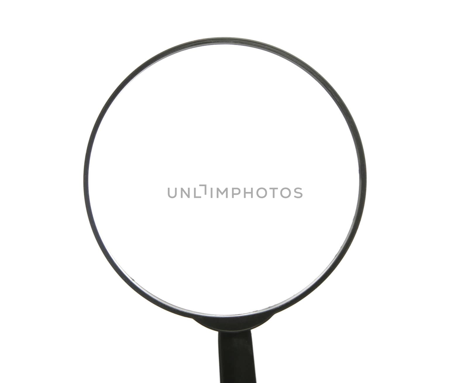 Top Of Simple Magnifying Glass Over White Background by thorsten