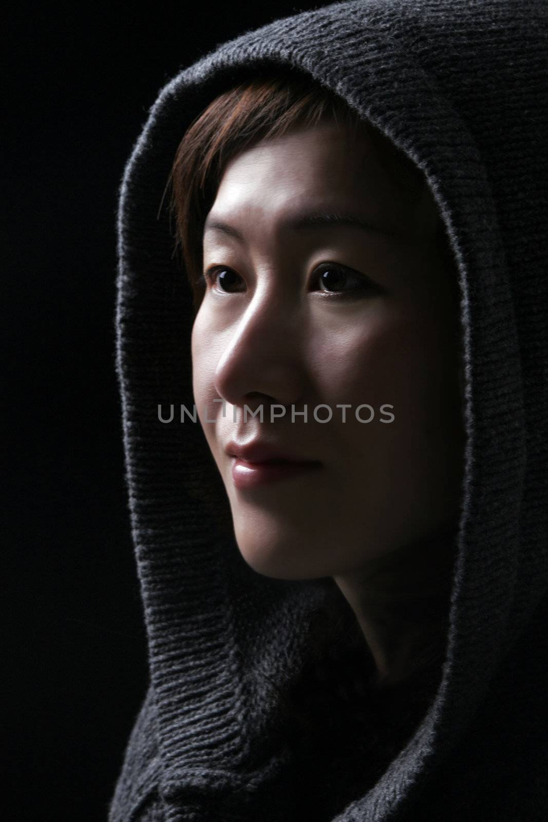 Asian Woman With Hood by thorsten