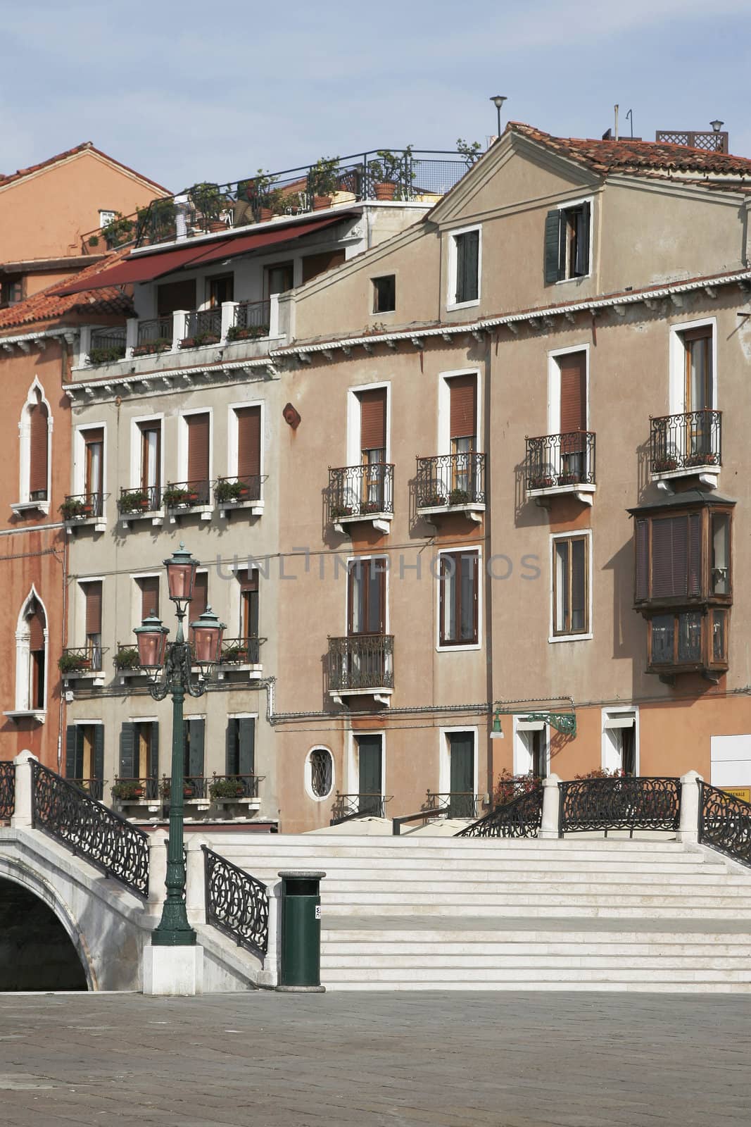Venice, Italy - Little Bridge, Old Building Facade by thorsten