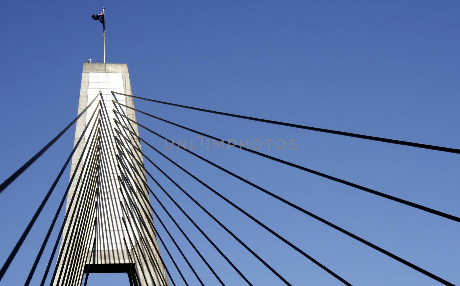 Anzac Bridge Pylon, Sydney, Australia: ANZAC Bridge is the longest cable-stayed bridge in Australia, and amongst the longest in the world.