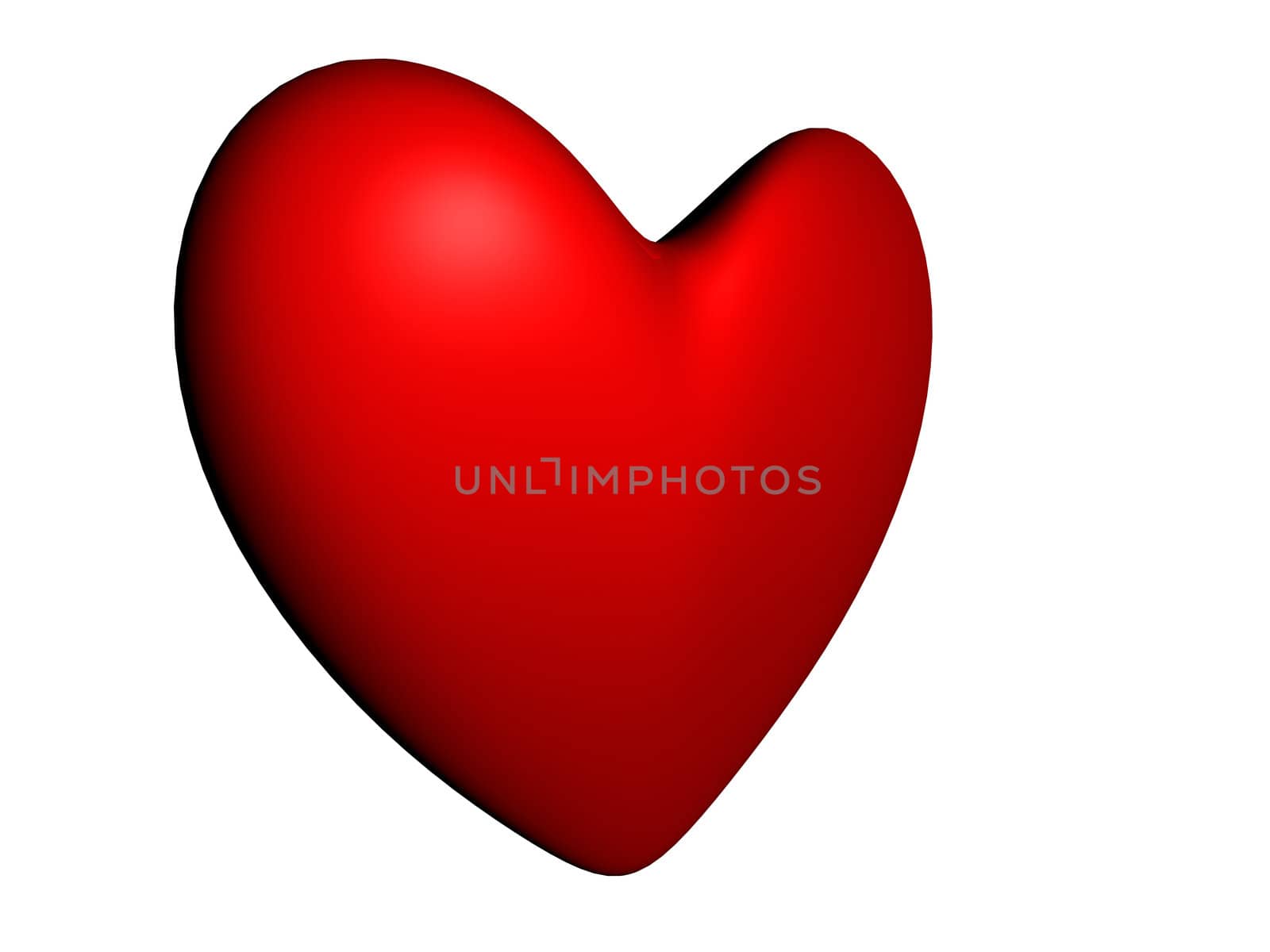 3D render of a red heart