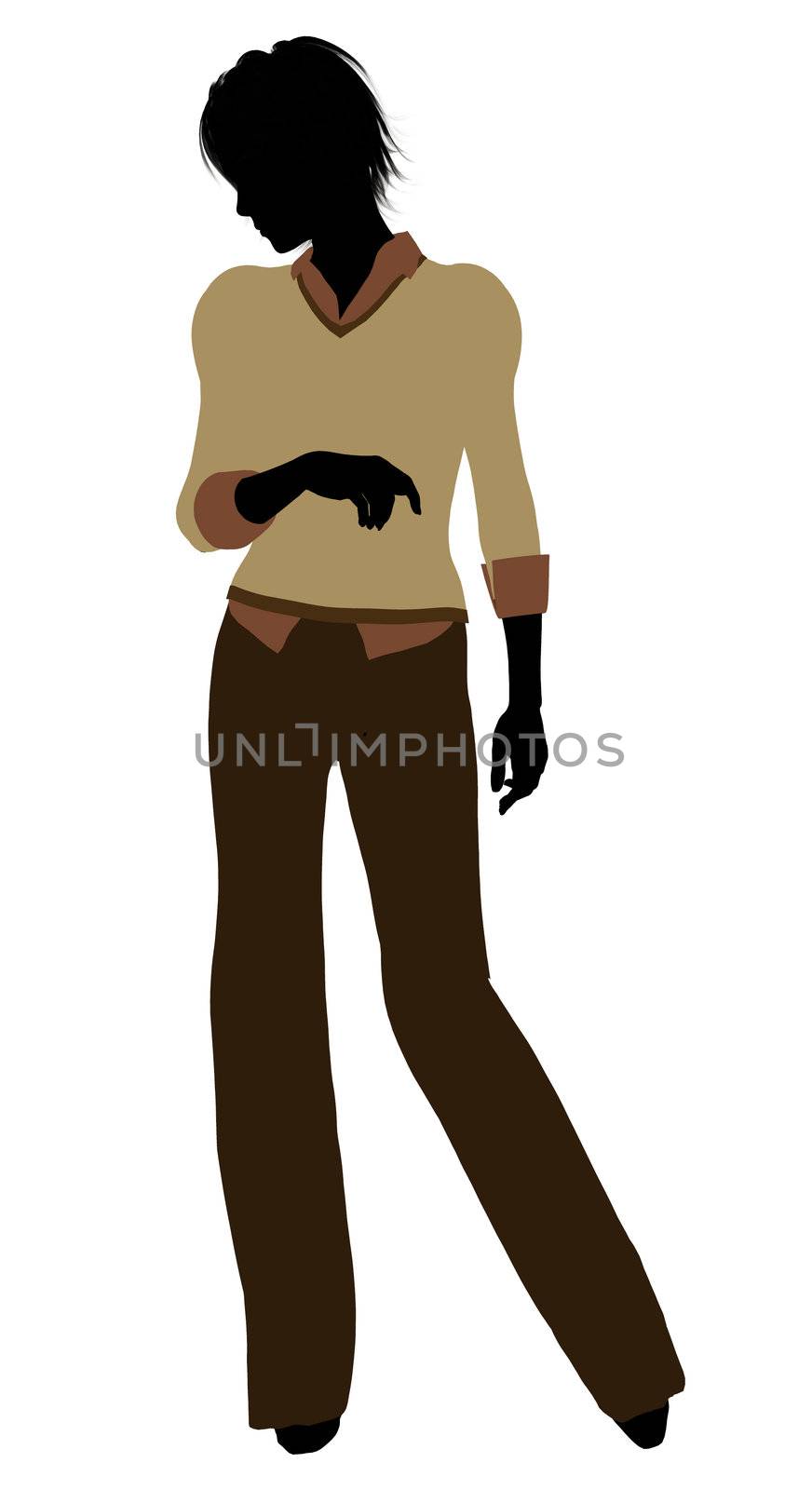 Female business executive silhouette on a white background