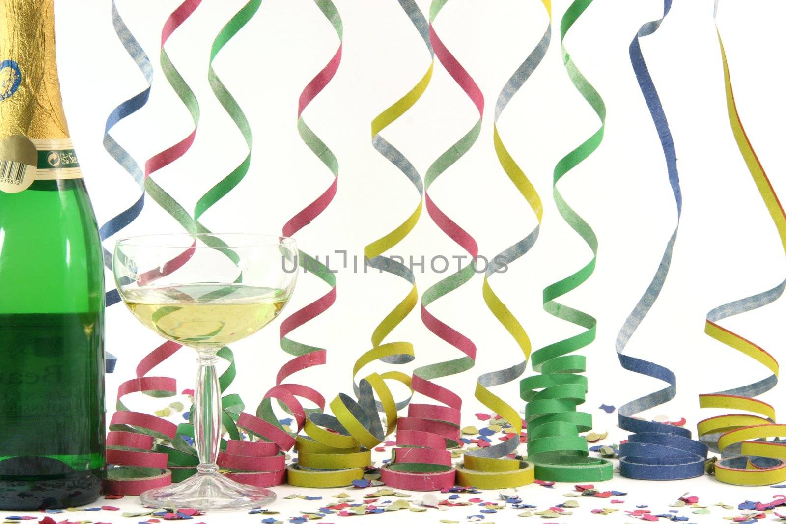 champagne streamers confetti celebration and holidays concepts horizontal