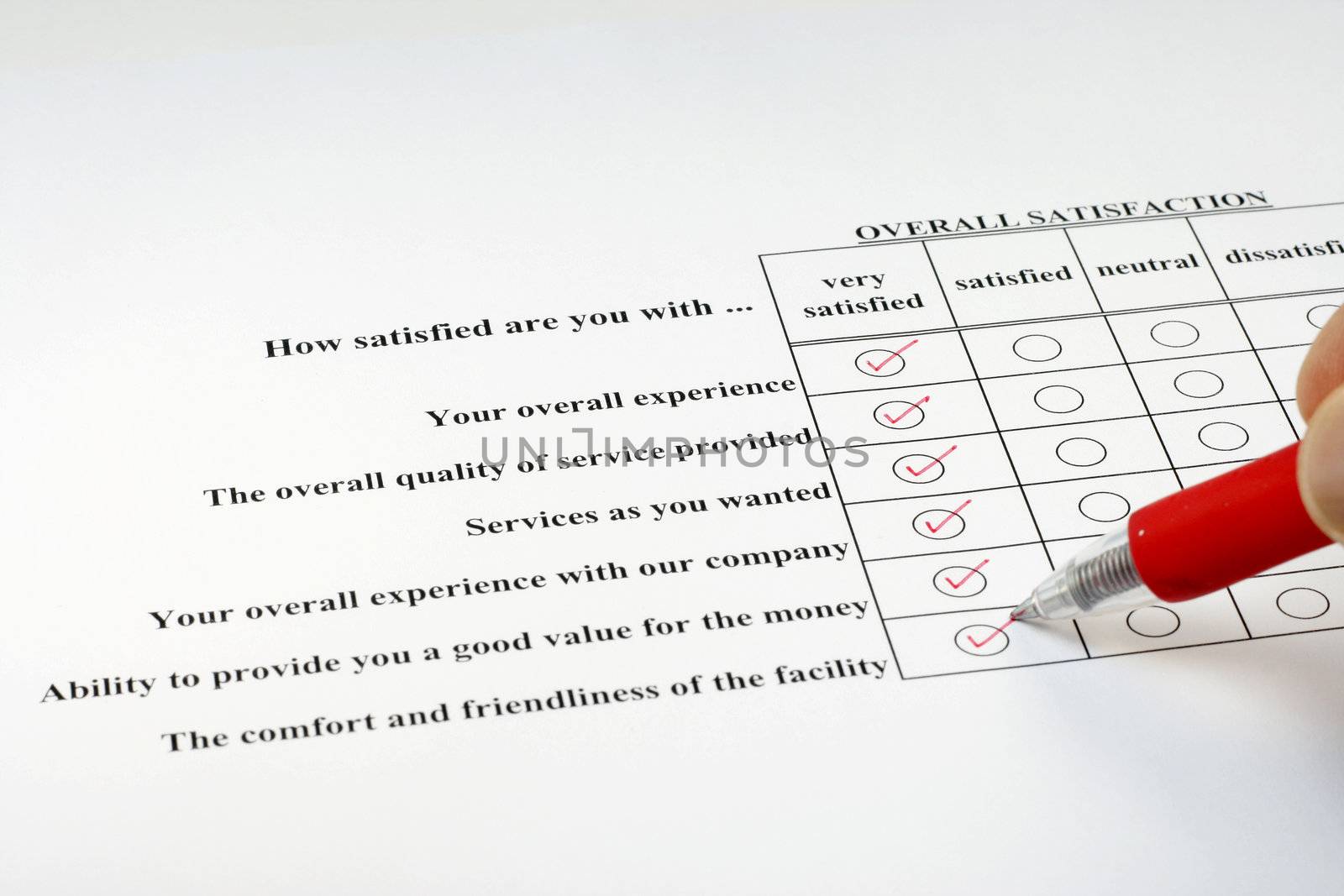 How satisfy are survey conducted with checkbox