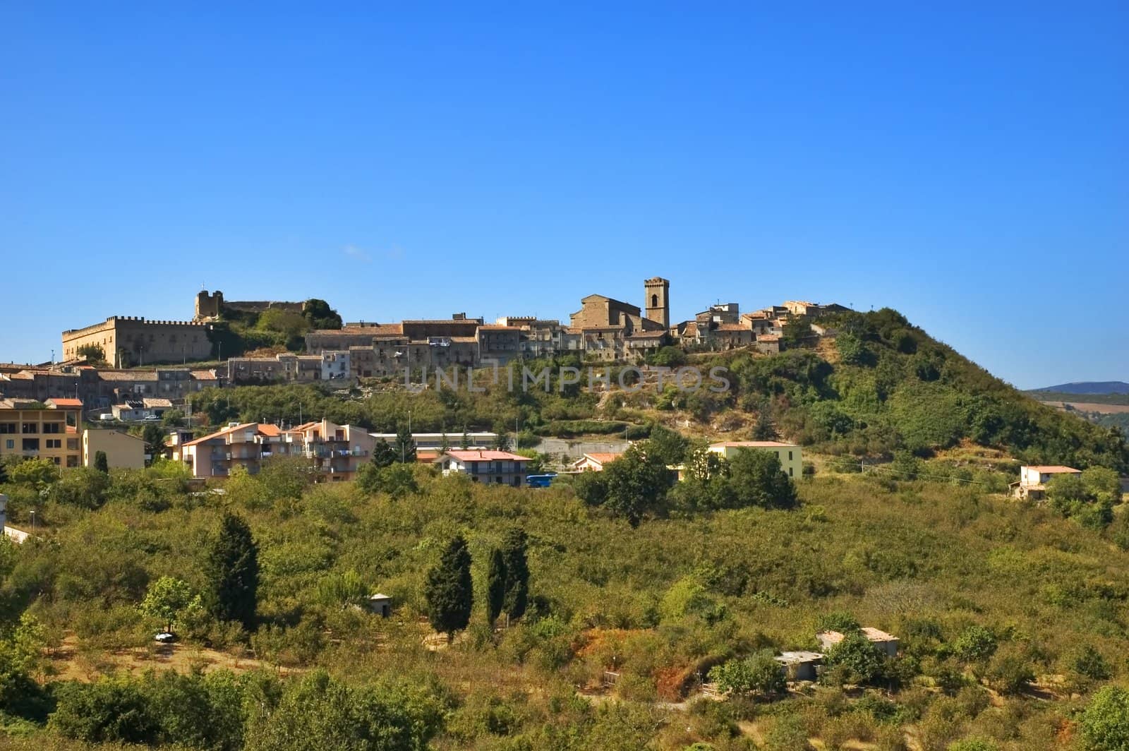 Old Italian village on a hill