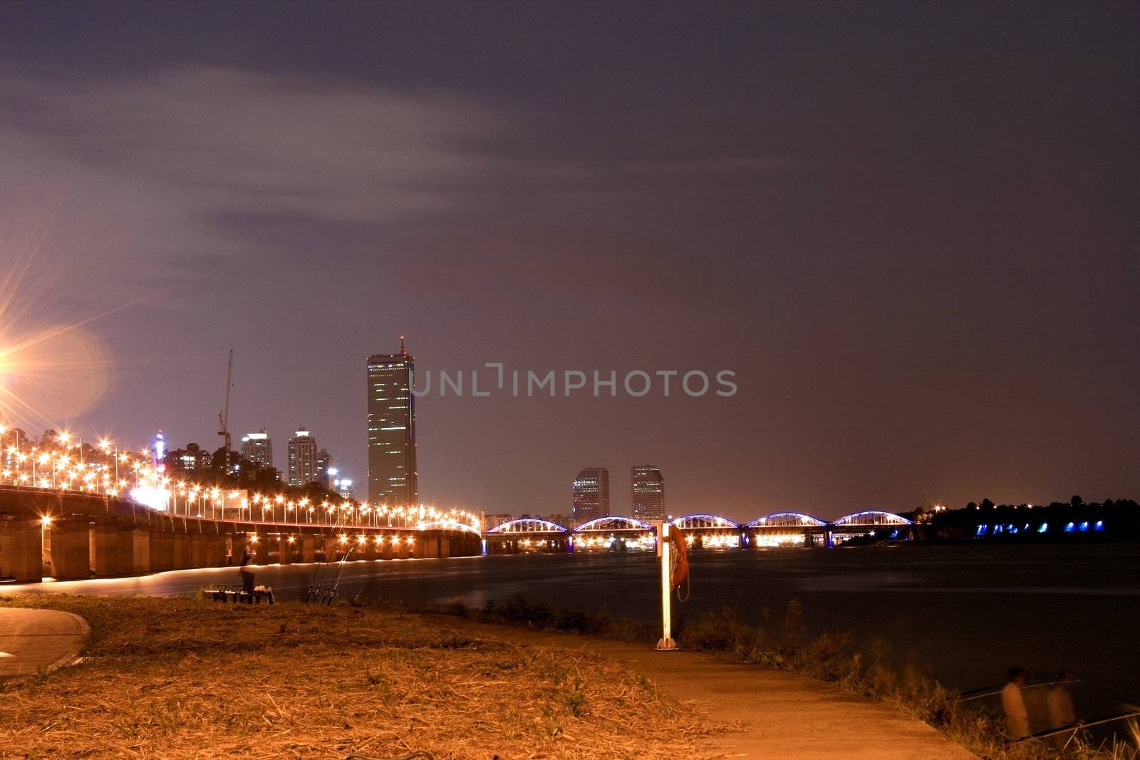 Seoul Skyline Reflected at Han River II