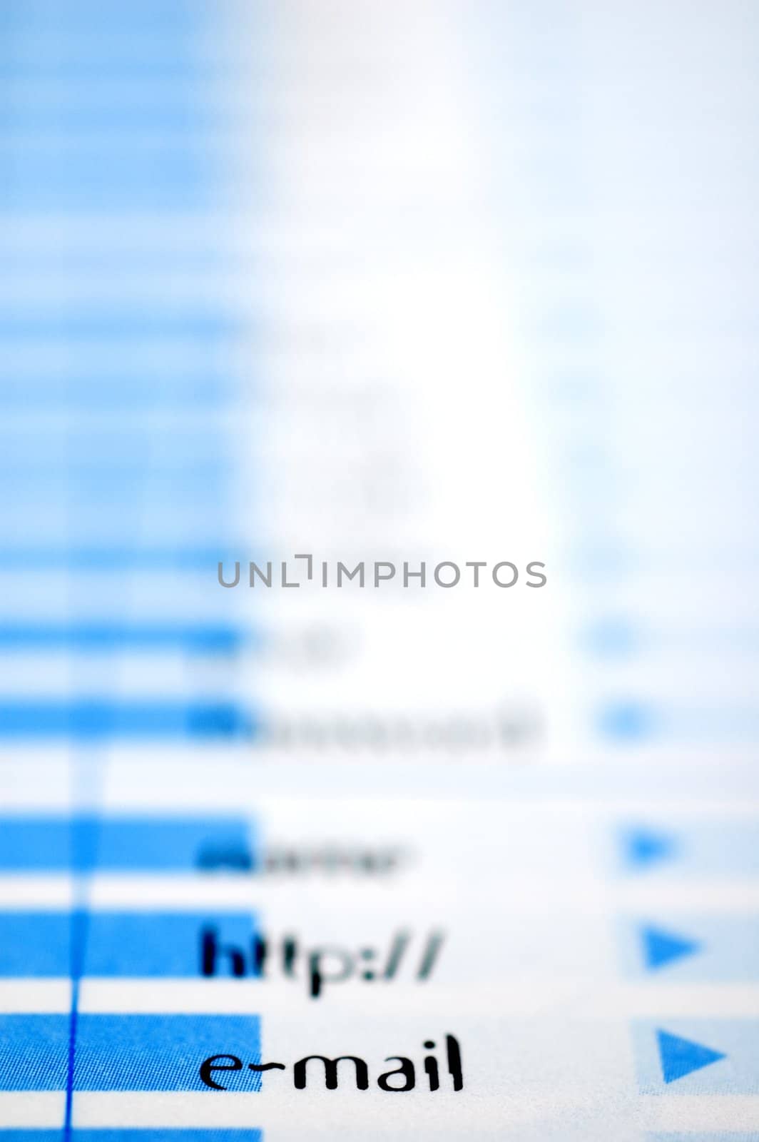 Close up of word e-mail with selective focus and copy space