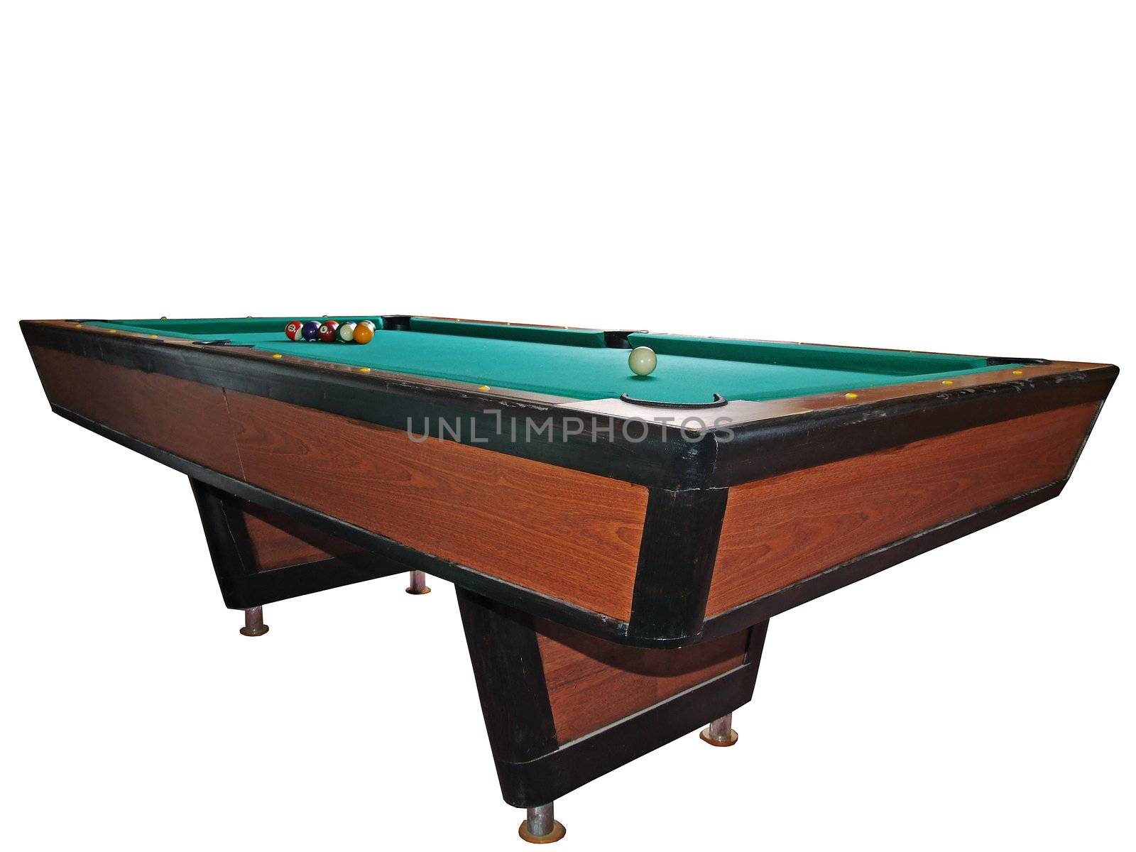 Billiard table isolated on white, with clipping path