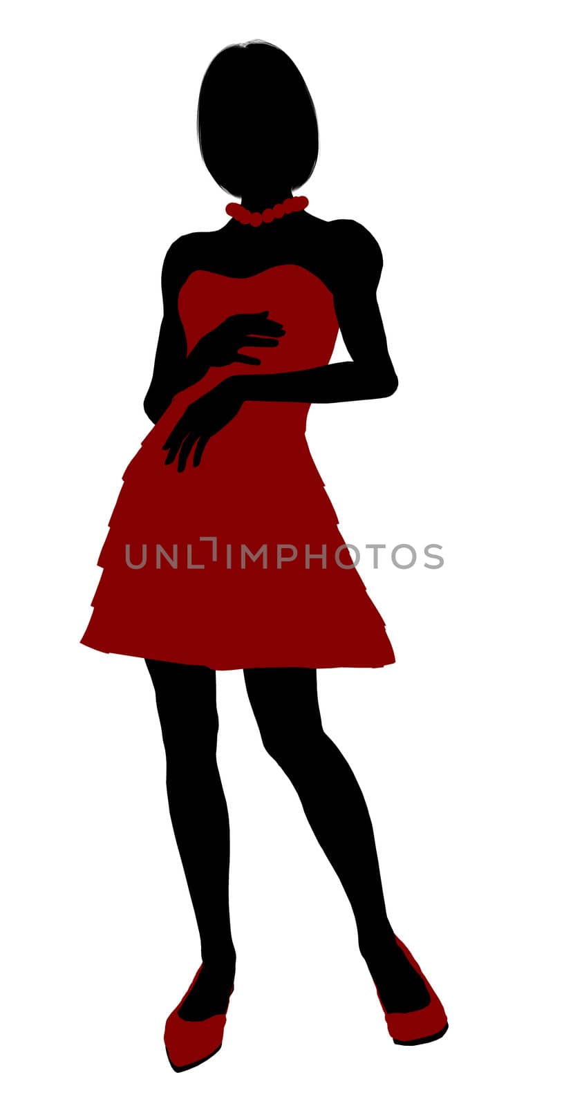 Teenager silhouette on a white background