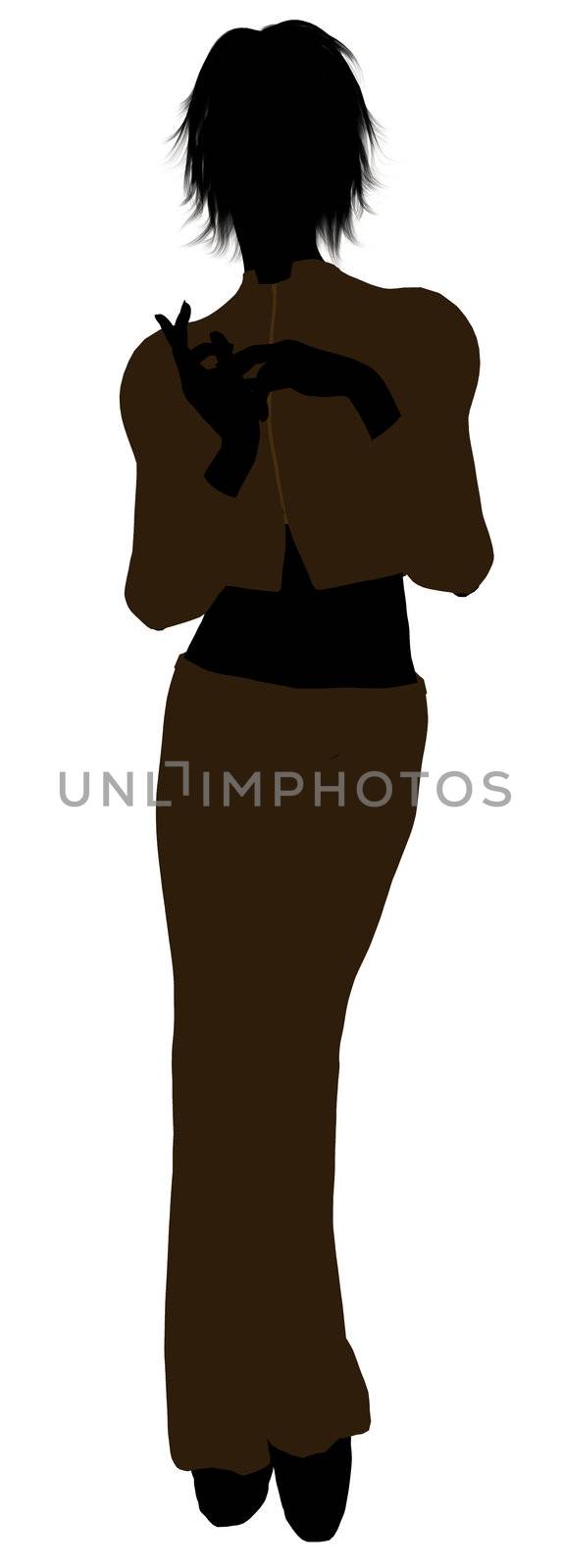 Female business executive silhouette on a white background
